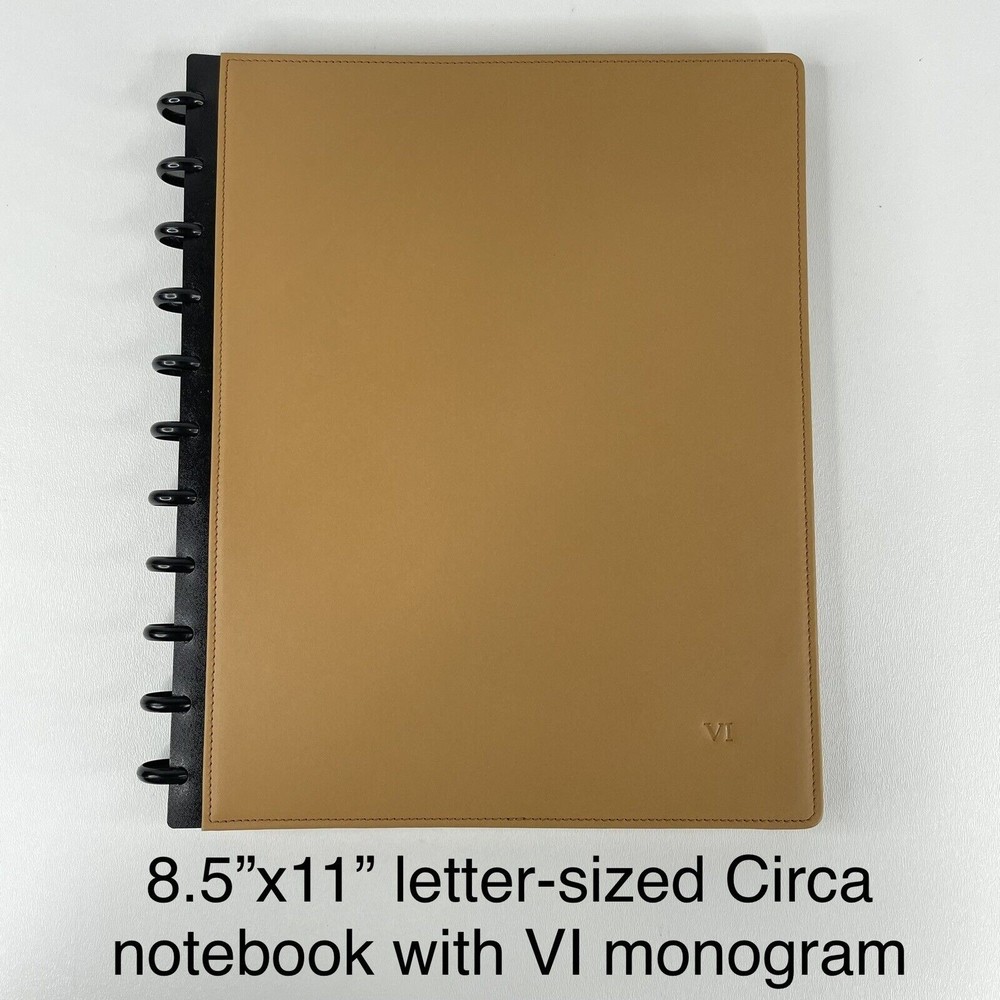 Levenger Circa Letter-Size Leather Foldover Notebook AL8390 - Monogrammed w/ VI